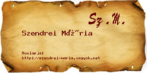 Szendrei Mária névjegykártya