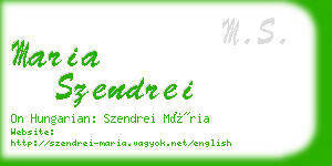 maria szendrei business card